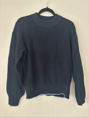 Scotch & Soda Navy Ribbed Crewneck Sweater